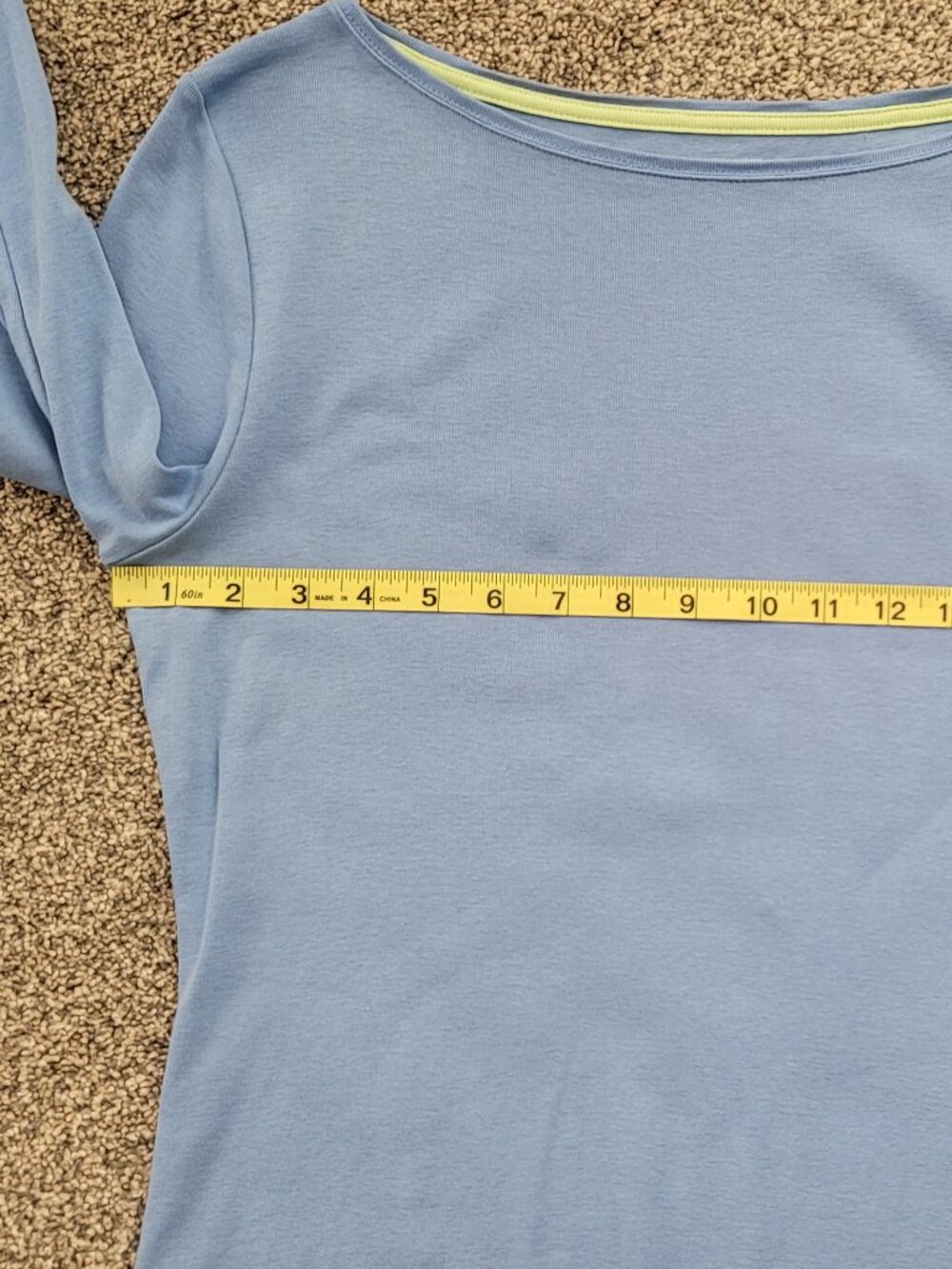 The Talbots Tee  Blue 3/4 Sleeve 100% Pima Cotton Womens Top Size Med - Picture 6 of 10